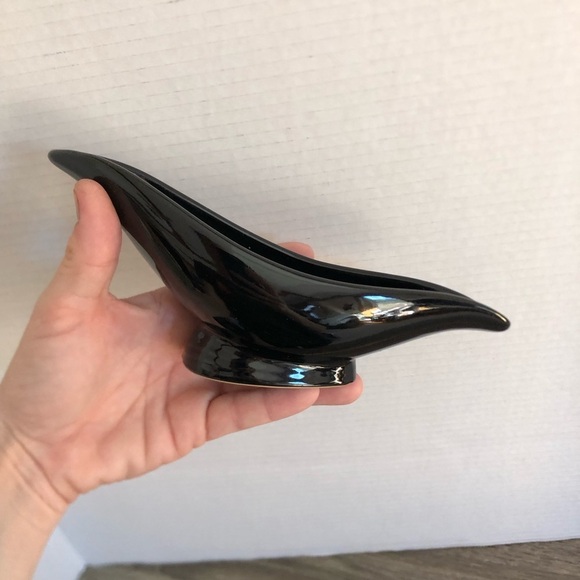 Vtg Beauceware Pottery MCM Black Ceramic Planter - Picture 10 of 14